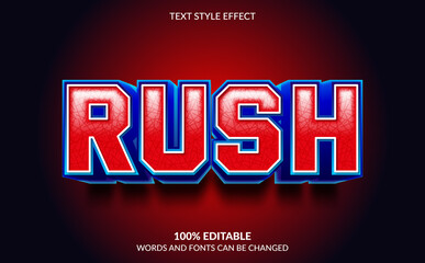 Editable Text Effect, Rush Text Style