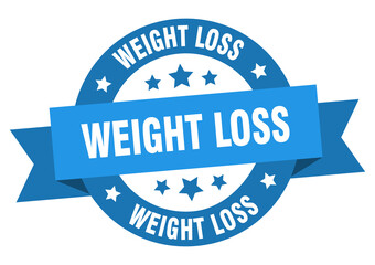 weight loss round ribbon isolated label. weight loss sign