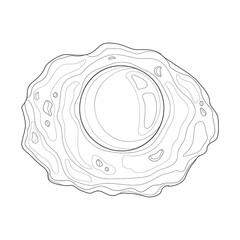 Fried egg.Food.Coloring book antistress for children and adults. Zen-tangle style.
Black and white drawing