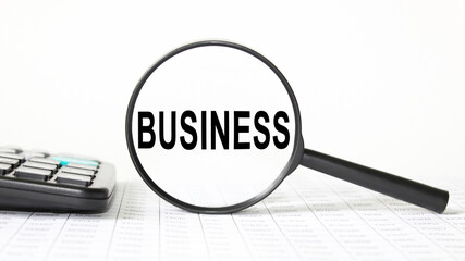words in a magnifying glass. business concept