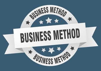 business method round ribbon isolated label. business method sign