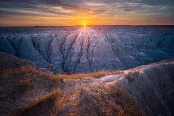 Sunrise in the South Dakota Badlands - 370167734
