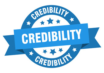 credibility round ribbon isolated label. credibility sign