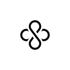 vector letter s with floral style