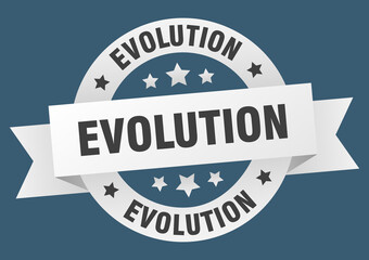 Fototapeta premium evolution round ribbon isolated label. evolution sign