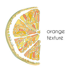 Orange texture background, hand drawn design, vector graphic illustration - 370170117