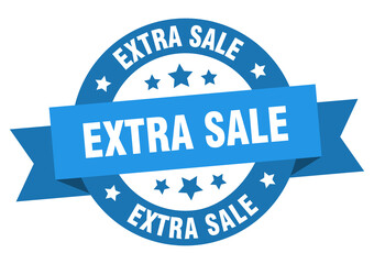 extra sale round ribbon isolated label. extra sale sign