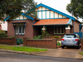 Fototapeta na wymiar Suburban federation house in Sydney NSW Australia 