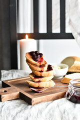 bread with cherry jam