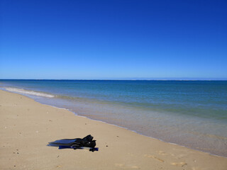 Fototapeta na wymiar Snorkel Ningaloo reef from the beach in Western Australia