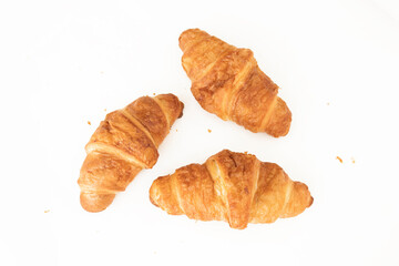 croissant, isolated white background. breakfast concept