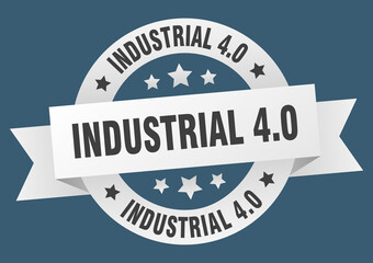 industrial 4.0 round ribbon isolated label. industrial 4.0 sign