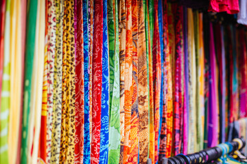 Fabrics on a Rack in Ubud Indonesia