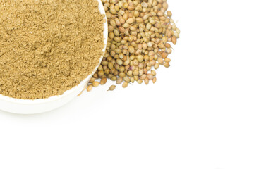 indian spices isolated on white background.