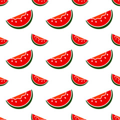 Seamless pattern with watermelon. Vector texture illustration.
