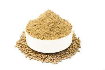 indian spices isolated on white background.
