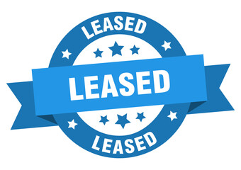 leased round ribbon isolated label. leased sign