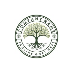 Obraz premium Family Tree of Life stamp seal logo design inspiration