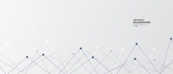 White abstract Geometric background with Connecting Dots And Lines vector.