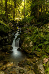 Fototapeta na wymiar waterfall in the alpin nature park Marguareis in Italy