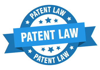 patent law round ribbon isolated label. patent law sign