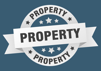property round ribbon isolated label. property sign