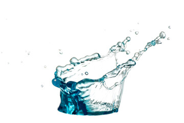 Water spreading on a white background The concept of refreshing