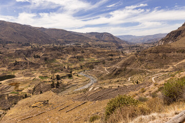 Panoramic view of Colca Canyon, in Peru.