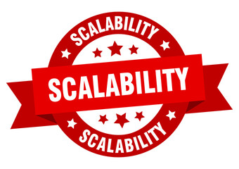 scalability round ribbon isolated label. scalability sign