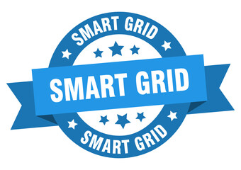 smart grid round ribbon isolated label. smart grid sign