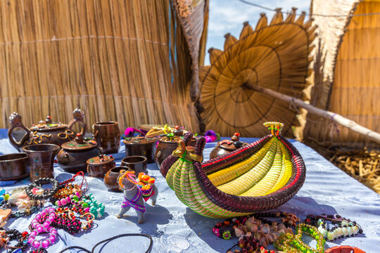 Handmade souvenirs from  Lake Titicaca, Peru