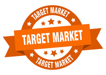 target market round ribbon isolated label. target market sign