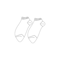 Sock vector black and white sketch of stylish cotton and woolen socks isolated on white background in doodle style drawing. Creative ink art work.