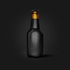 Beer Black Bottle 20cl Mockup 