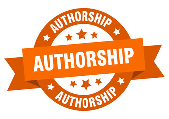 authorship round ribbon isolated label. authorship sign