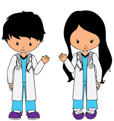 Fototapeta premium doctor and nurse with stethoscope