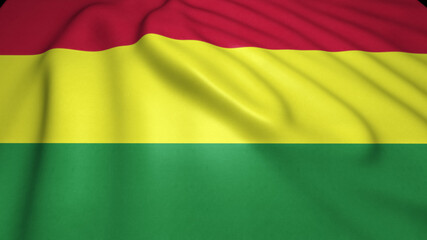 Obraz premium Waving realistic Bolivia flag close up on background, 3d illustration
