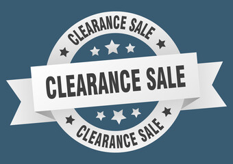 clearance sale round ribbon isolated label. clearance sale sign