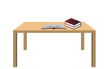 table with books vector illustration, school and office education needs