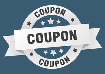 coupon round ribbon isolated label. coupon sign