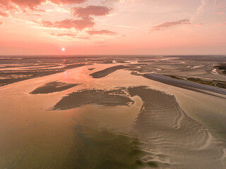 Survol de la baie de Somme au niveau du Hourdel