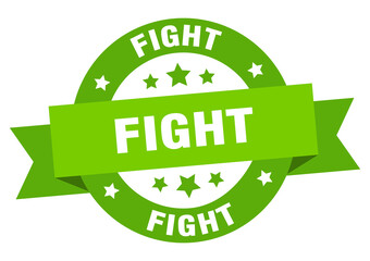 fight round ribbon isolated label. fight sign