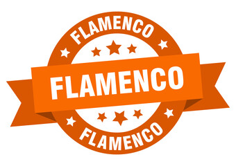 flamenco round ribbon isolated label. flamenco sign
