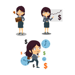 Business Woman Success Money Illustration Vector