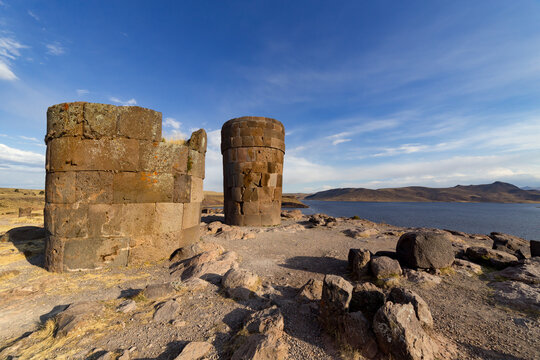 Archaelogical Site of Sillustani, near Puno, in Peru