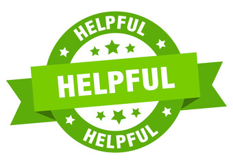helpful round ribbon isolated label. helpful sign