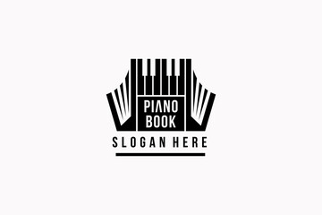 piano book logo design vector