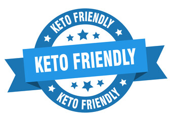 keto friendly round ribbon isolated label. keto friendly sign