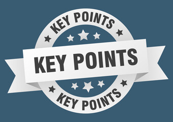 key points round ribbon isolated label. key points sign