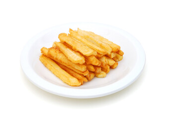 Golden French fries potatoes ready to be eaten